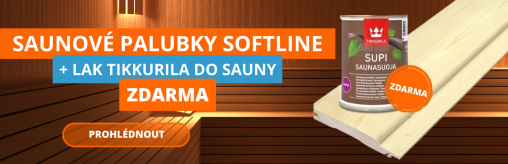 Saunové palubky Softline + lak Tikkurila do sauny zdarma
